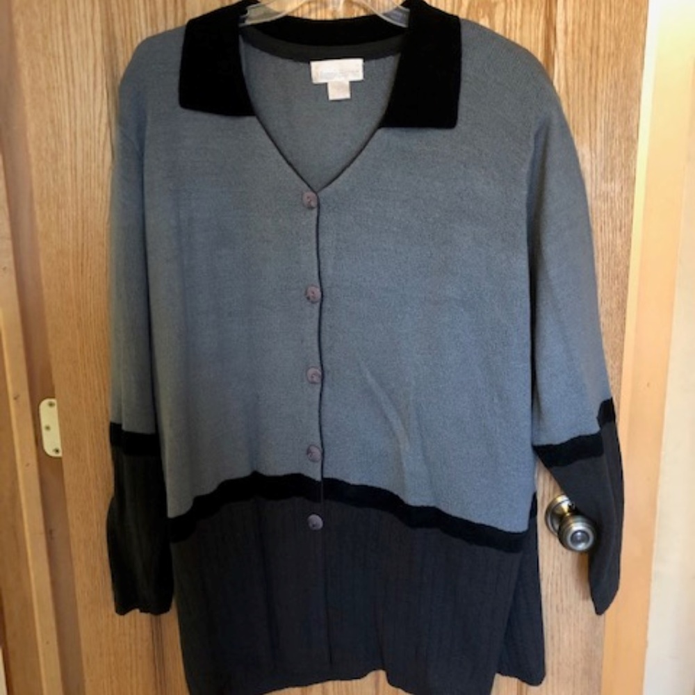 Gray Knitted Sweater and Long Skirt Ensemble